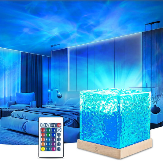  Northern Lights Cube Wave Lamp Water Projector Lights Cube Bedroom Decor 16 Colors