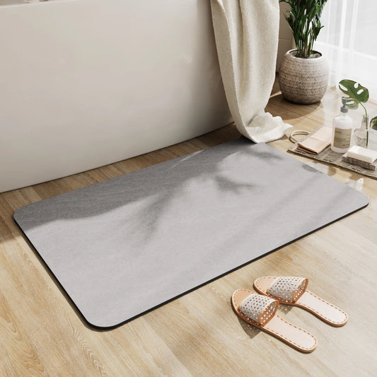 Bath Mats Quick Dry Super Absorbent Bathroom Rugs Non Slip Rubber Thin Floor Mats Fit under Door, 20"X 32", Light Gray