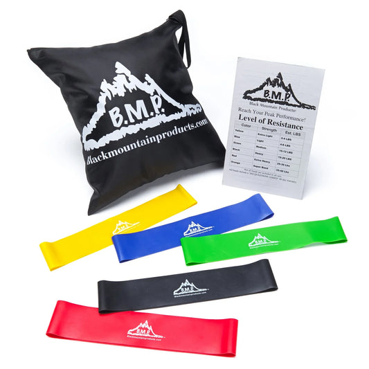 Loop Resistance Exercise Bands Set of 5 with Carrying Case.