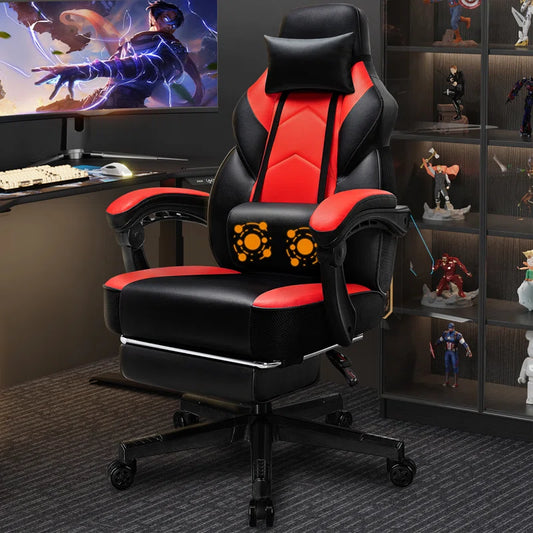 Racing style Gamers Chair Ergonomic Adjustable Swivel Gaming and Office Chair with Footrest