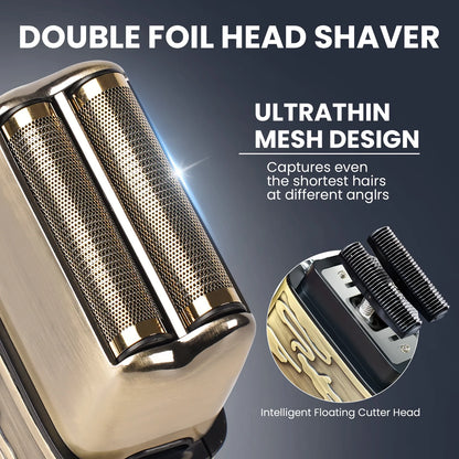 Hair Beard Trimmer Razor Shavers Grooming Kit, Electric Razor Shavers and Hair Clipper with LCD Display for Men Father Husband Birthday Gifts