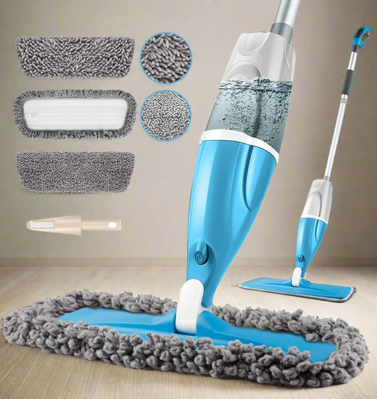 Microfiber Spray Floor Mops for Floors Cleaning Kitchen Mop with 3 Washable Mop Pads,440Ml Refillable Bottle Dust Dry Wet Mop