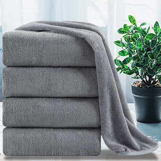 4 Pack Oversized Bath Sheet Towels 700 GSM Ultra Soft Light Gray Bath Towel Set