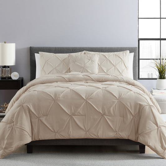 Carmen 4-Piece Taupe Solid Comforter Set, King, Adult, Unisex