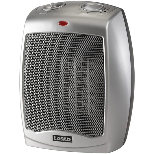 Ceramic 1500 Watt 5118 BTU Electric Compact Space Heater with Adjustable Thermostat.